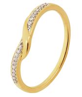 Revere 9ct Gold 0.05ct Diamond Twist Wedding Band Ring - R