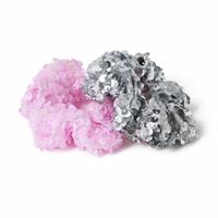 Flitzy Pink and Silver Sequin Scrunchies - Pack of 2