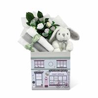 Babyblooms Personalised Little Grey Bunny And Baby Clothes Gift Hamper