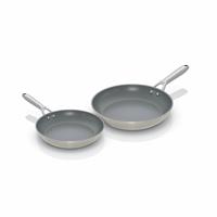 Ninja Ceramic Pro 2 Piece Aluminium Frying Pan Set - Stone