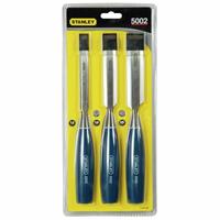 Stanley 3 Piece 5002 Series 12, 18, 25mm Wood Chisel Set