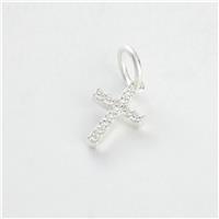 Revere 925 Sterling Silver Cubic Zirconia Cross Charm