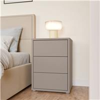 Furniture To Go Alice Springs 3 Drawer Bedside Table - Taupe