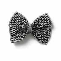 Freedom Silver Tone Crystal Bow Hair Clip