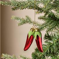 Argos Home Glossy Glass Chilli Hanging Christmas Ornament