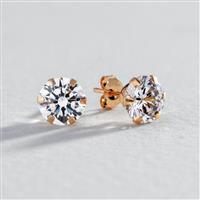 Revere 9ct Gold Round Cubic Zirconia Round Stud Earrings