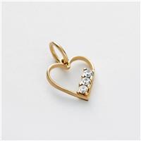 Revere Gold Plated 925 Sterling Silver Cubic Zirconia Heart Charm