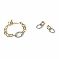 Liars & Lovers Stainless Steel Textured Link Earrings and Bracelet