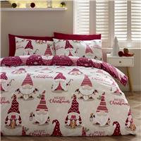 Catherine Lansfield Christmas Gonks Plum Bedding Set - King size