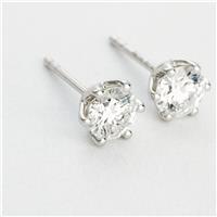 Revere 9ct White Gold Round 1ct Lab Grown Diamond Stud Earrings