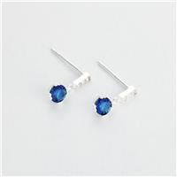 Revere Sterling Silver Blue Sapphire Drop Stud Earrings