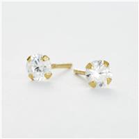 Revere Gold Plated Sterling Silver Cubic Zirconia Round Stud Earrings