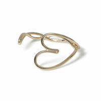 Freedom Gold Tone Threaded Open Heart Cuff Bracelet