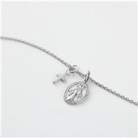 Revere Sterling Silver St.Christopher and Cross Pendants Necklace