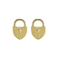 Olivia Burton Lock Heart Toggle Gold Plated Stud Earrings