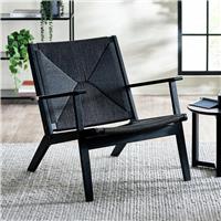 Julian Bowen Icaria Woven Wood Accent Chair Steel Feet - Black