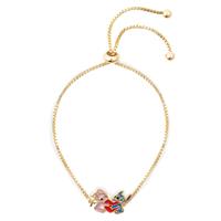 Disney Stitch Gold Plated Stitch and Angel Heart Charm Lariat Bracelet