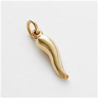 Revere Yellow Gold Plated 925 Sterling Silver Horn Charm
