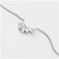 Revere Rhodium Plated Sterling Silver Marquise Cubic Zirconia Pendant Necklace