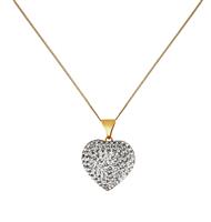 Revere 9ct Yellow Gold Crystal Dome Heart Pendant Necklace