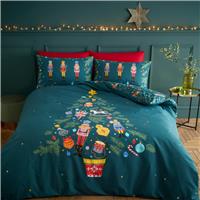 Catherine Lansfield Nutcracker Tree Green Bedding Set - Single