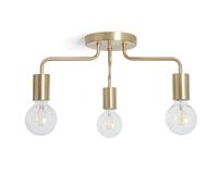 Habitat Rayner 3 Light Flush Ceiling Light - Brass