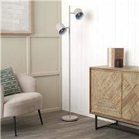 Pacific Finn Steel Cloche Multihead Floor Lamp - Light Grey