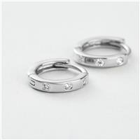Revere Sterling Silver Cubic Zirconia Mini Huggies Earrings
