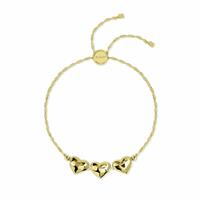 Radley 18ct Gold Plated Triple Hammered Heart Charm Bracelet