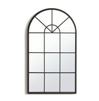 Habitat Black Window Arch Wall Mirror - 70x40cm