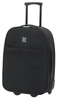 IT Luggage 2 Wheel Soft Cabin Suitcase - Black