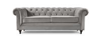 Habitat Chesterfield Velvet 3 Seater Sofa - Light Grey