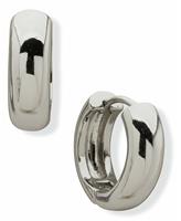 DKNY Silver Tone Puffy Huggie Hoop Earrings