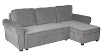 Argos Home Addie Fabric Corner Sofa Bed - Grey