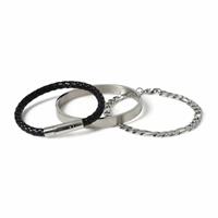 Uncommon Souls Silver Tone Mixed Wristwear Bracelet Set