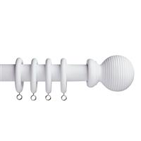 Argos Home White Wooden Fixed Curtain Pole - 120cm