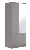 Argos Home Malibu 2 Door 3 Drawer Mirror Wardrobe - Grey