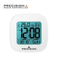 Precision Radio Controlled Digital Alarm Clock - White