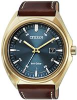 Citizen Men's Eco-Drive Brown Leather Strap Watch