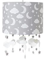 Argos Home Kids Grey Stars Easy Fit Drum Lampshade - 25cm