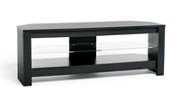 AVF Wood Effect Up to 55 Inch Glass Shelf TV Stand - Black