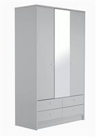Argos Home Malibu 3 Door 4 Drawer Mirror Wardrobe - Grey