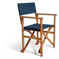 Habitat Folding Wooden Garden Director Chair - Blue