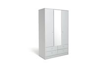Argos Home Malibu 3 Door 4 Drawer Mirror Wardrobe - White