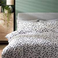 Habitat Cotton Dot Penny White & Black Bedding Set - Double