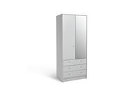 Argos Home Malibu 2 Door 3 Drawer Mirror Wardrobe - White