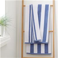 Catherine Lansfield Reversible Stripe Jacquard Bath Sheet - Blue