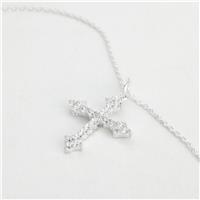 Revere Sterling Silver Cubic Zirconia Cross Pendant Necklace