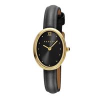 Radley Ladies Gold Plated Oval Case Black Leather Strap Watch