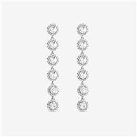 Jon Richard Rhodium Plated Crystal Linear Drop Earrings